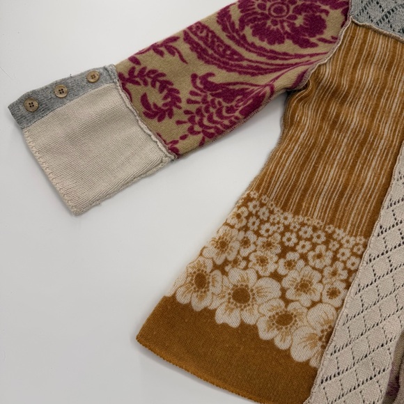 Sleeping on Snow Anthropologie Patchwork Wool Angora Rabbit Hair Blend Sweater - Picture 2 of 8